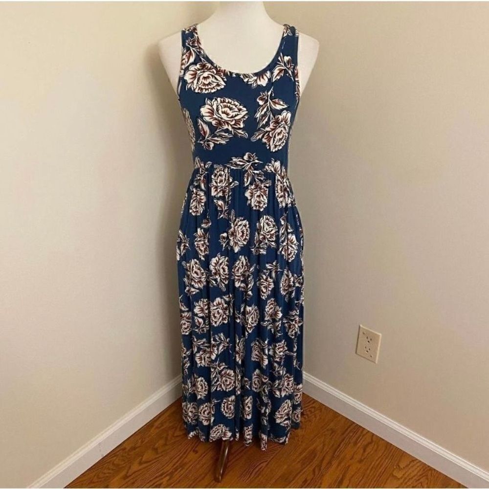 Matilda Jane Along the Beach Teal Floral Maxi Dress Small